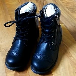 Black ankle boots with zipper girls new